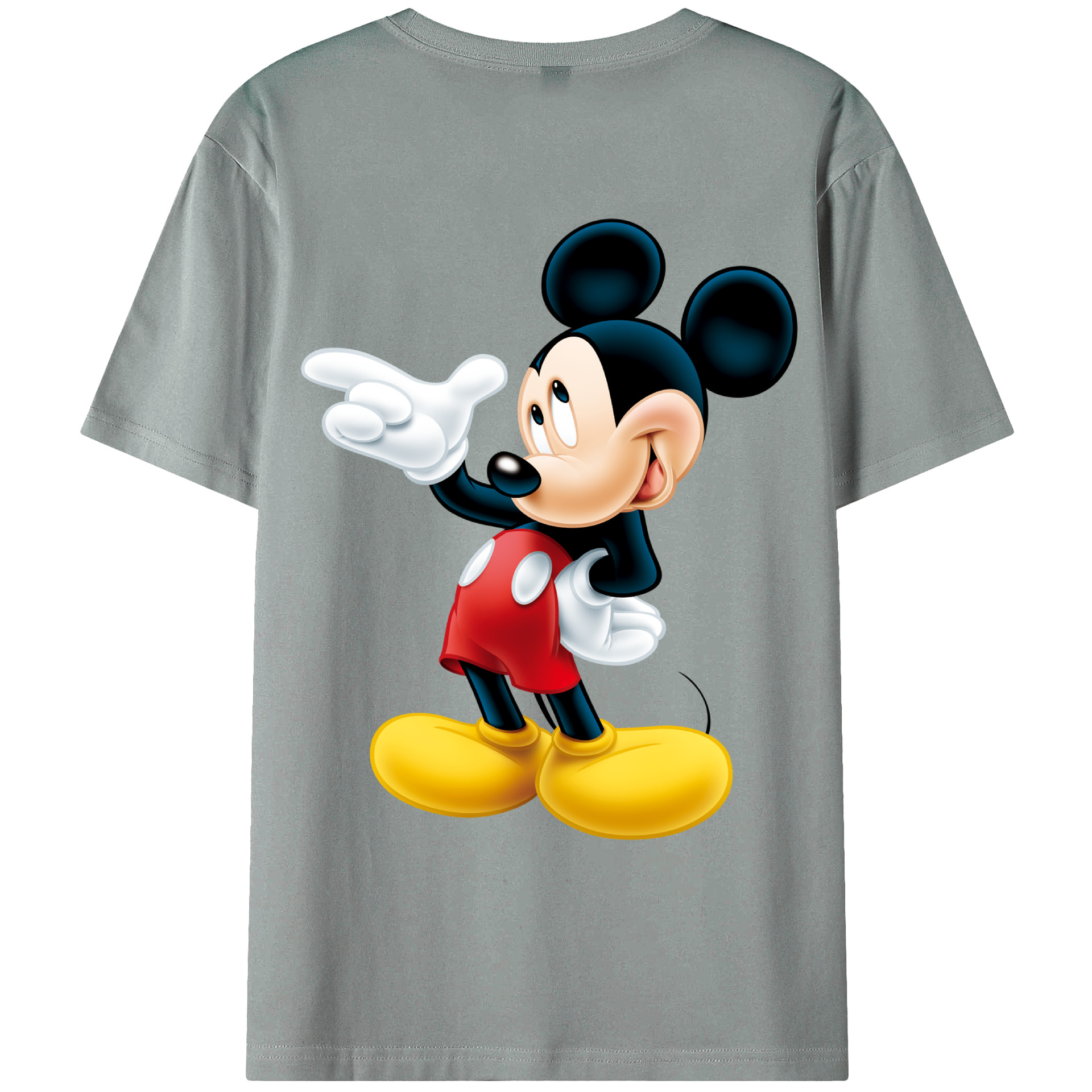 ミッキーマウス Mickey Mouse 綿100％ メンズ半袖Tシャツ（バックプリント） 通気性